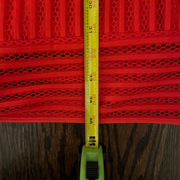 EUC J Crew Sleeveless Eyelet Fit & Flare Dress Flame Red Spring Easter Size 4 - Picture 6 of 7